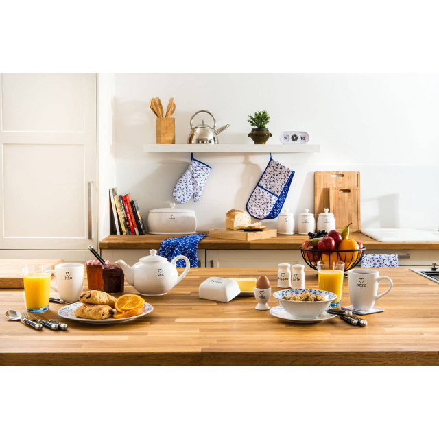 Premier Housewares Blue Rose Double Oven Glove