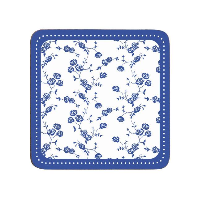 Premier Housewares Blue Rose Set Of Four Coasters
