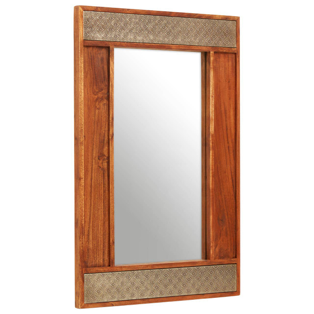 Premier Housewares Boho Acacia Wood Wall Mirror