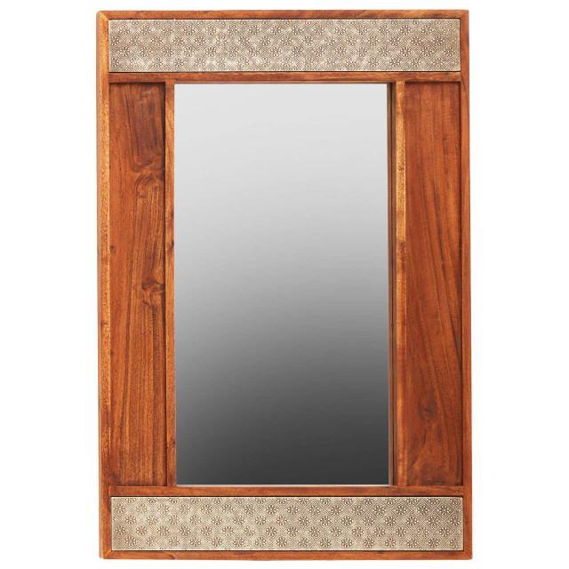 premier housewares Boho Acacia Wood Wall Mirror
