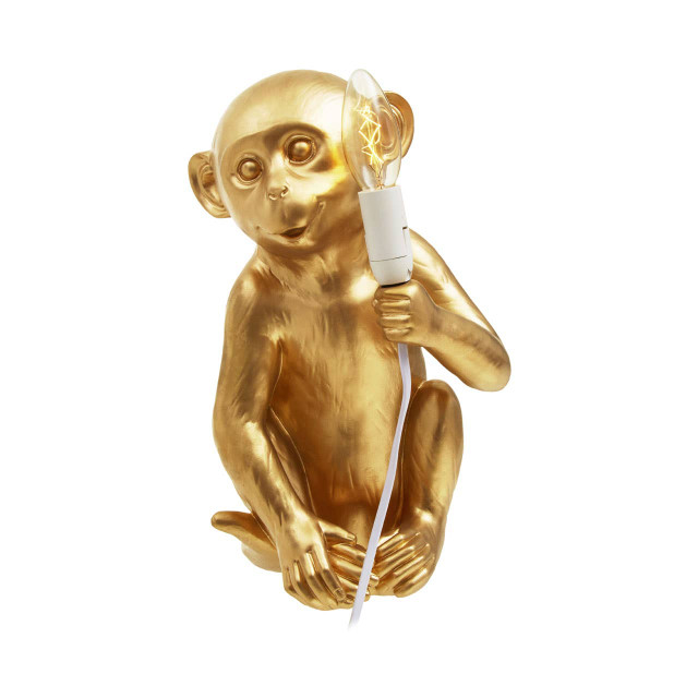 Premier Housewares Boho Gold Finish Monkey Lamp