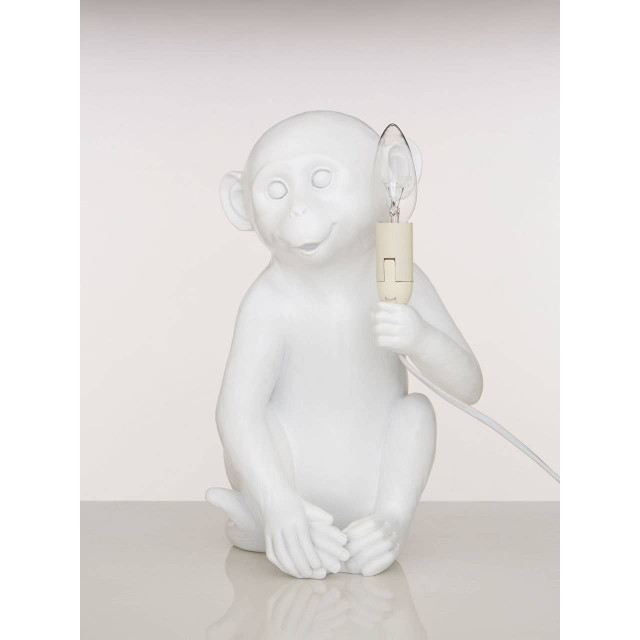 Premier Housewares Boho White Finish Monkey Lamp