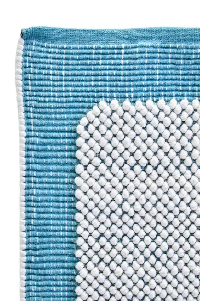Premier Housewares Bosie Blue And White Woven Rug