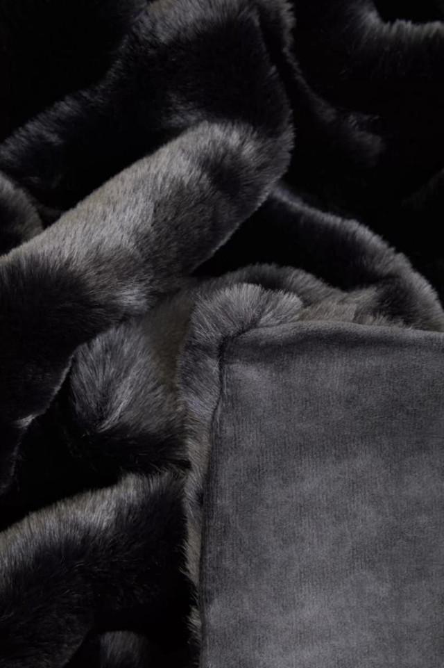 Premier Housewares Bosie Lamina Black Fur Throw