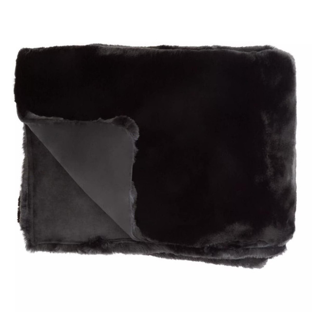 premier housewares Bosie Lamina Black Fur Throw