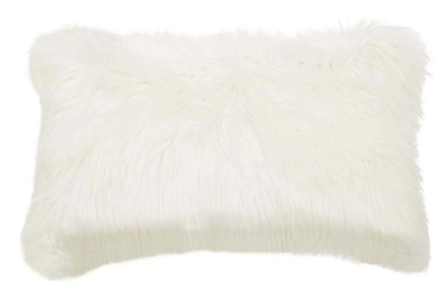 Premier Housewares Bosie Lamina Cream Fur Cushion