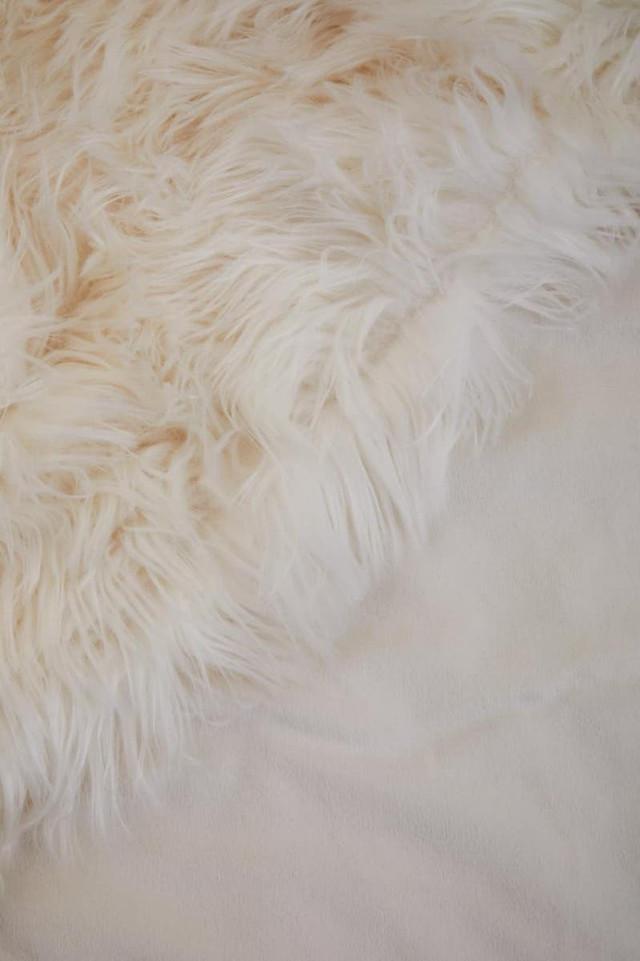 Premier Housewares Bosie Lamina Cream Fur Throw
