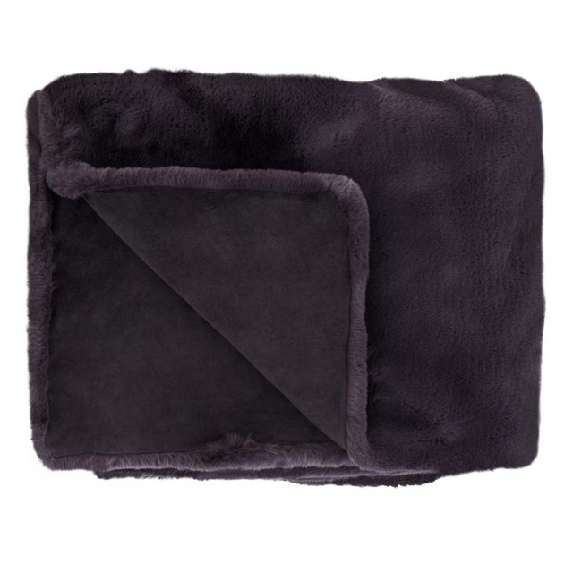 Premier Housewares Bosie Lamina Grey Fur Throw
