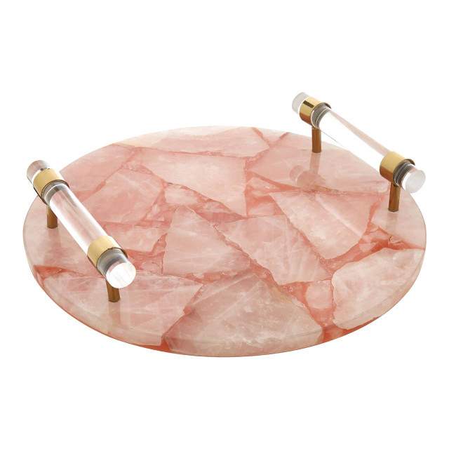 Premier Housewares Bowerbird Pink Quartz Tray
