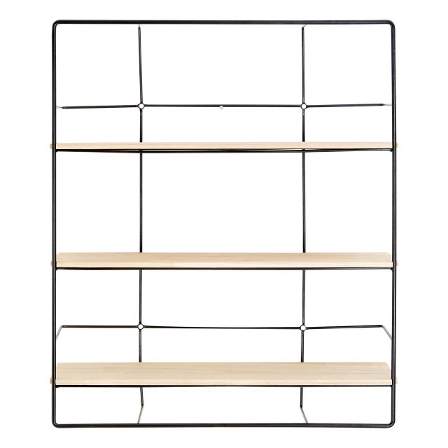 Premier Housewares Brixton Wood 3 Tier Wall Shelf