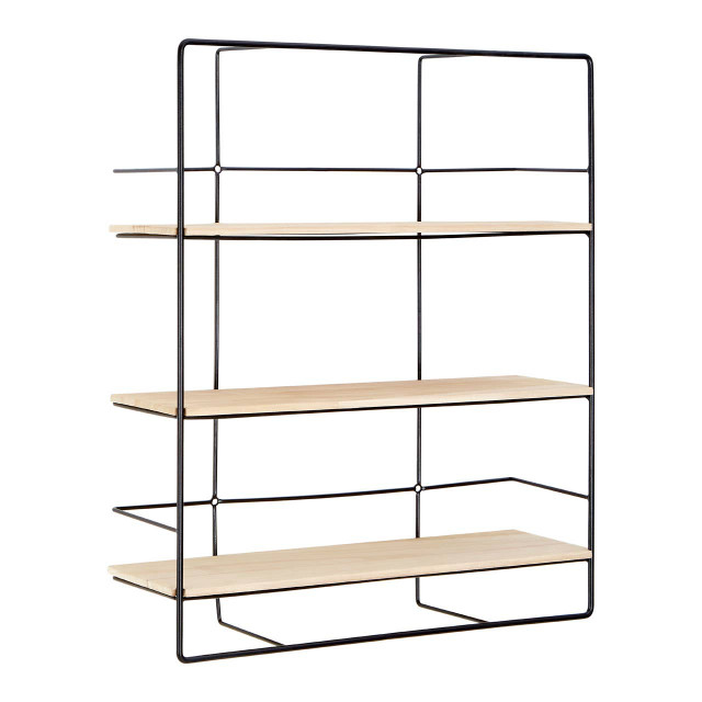 premier housewares Brixton Wood 3 Tier Wall Shelf