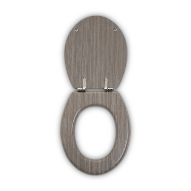 Premier Housewares Brooks Grey Wood Toilet Seat