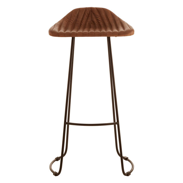 Premier Housewares Buffalo Brown Leather Bar Stool