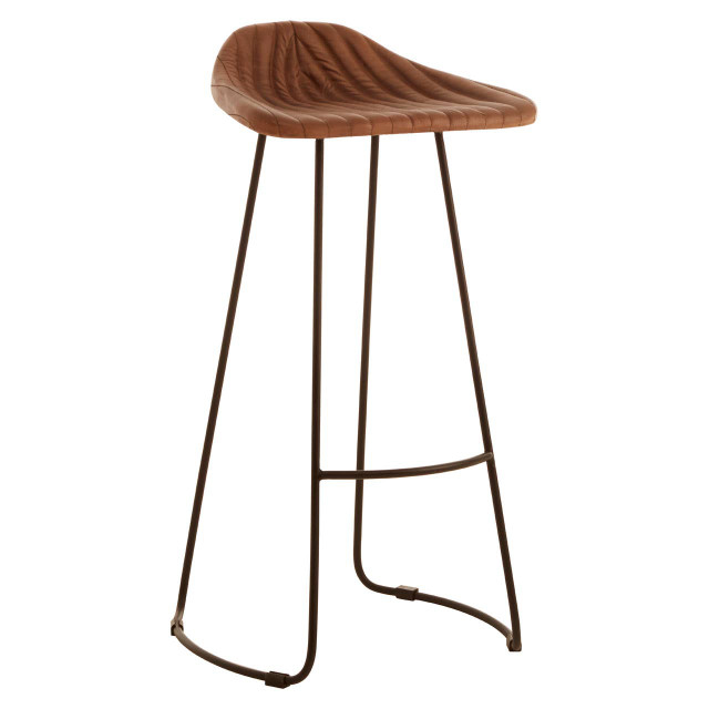premier housewares Buffalo Brown Leather Bar Stool