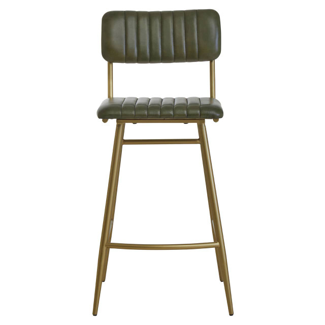 premier housewares Buffalo Green Leather Bar Chair