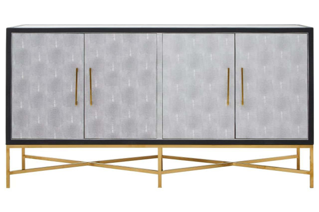 premier housewares Cadiz Grey Shagreen Sideboard