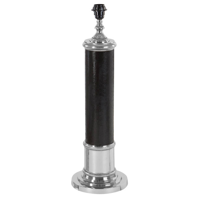 Premier Housewares Canon Black Leather Table Lamp