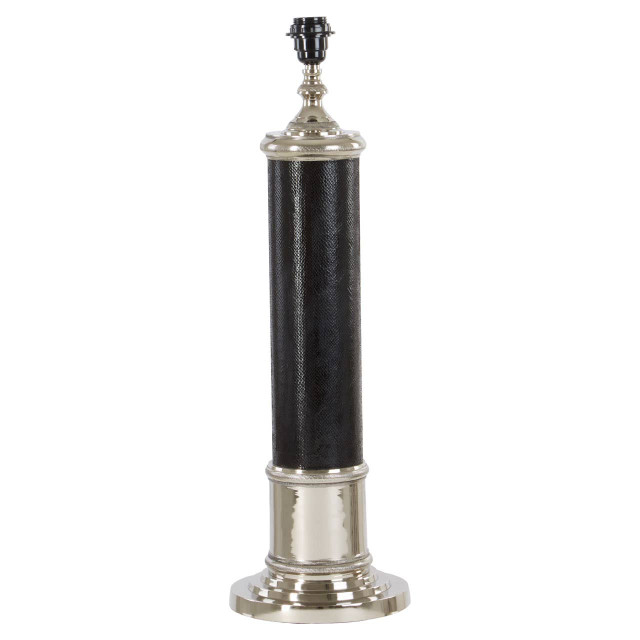 premier housewares Canon Black Leather Table Lamp