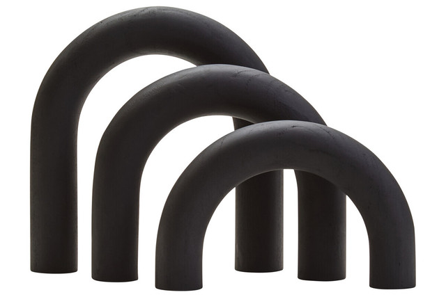 Premier Housewares Cato Black Wood Arch Sculpture