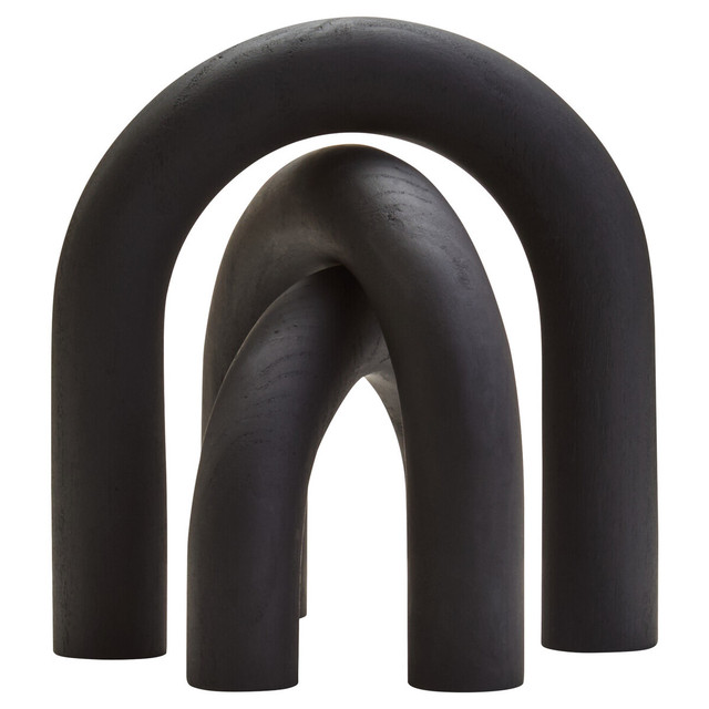 Premier Housewares Cato Black Wood Arch Sculpture