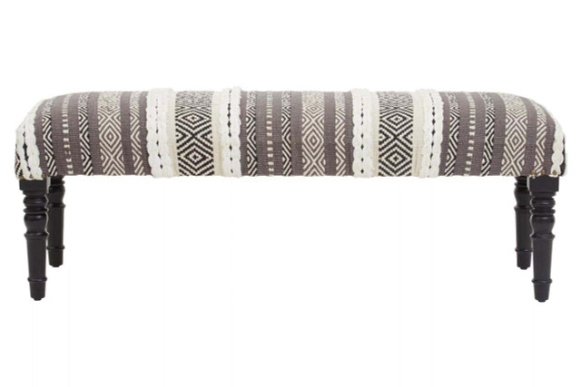 premier housewares Cefena Grey And White Bench
