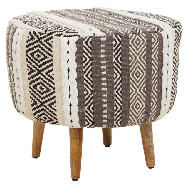 Premier Housewares Cefena Grey And White Stool