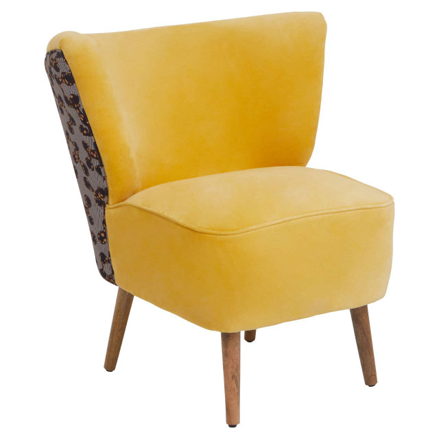 Premier Housewares Cefena Yellow Print Chair