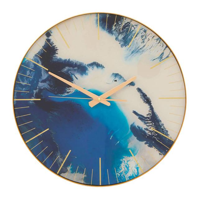 Premier Housewares Celina Blue Abstract Wall Clock