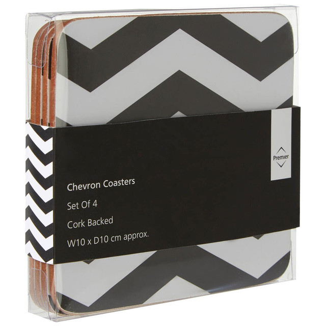 Premier Housewares Chevron Set Of Four Coasters