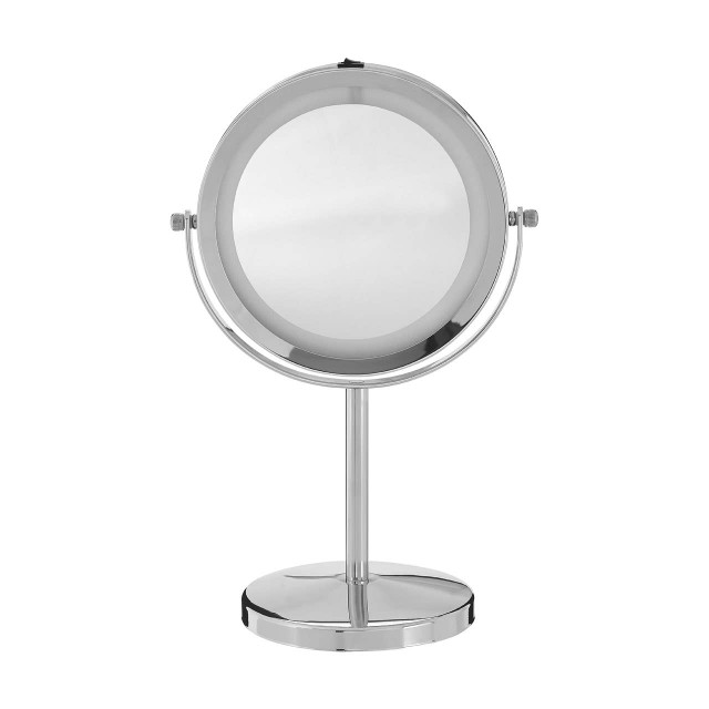 Premier Housewares Clara Chrome LED Table Mirror