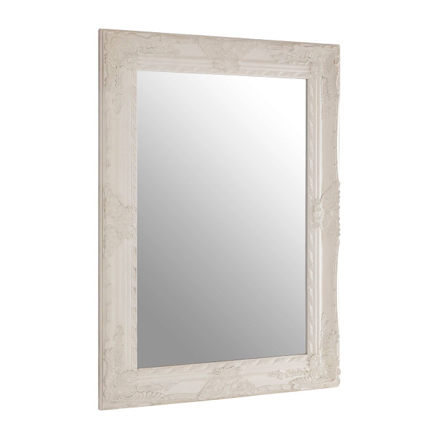 Premier Housewares Como White Ornate Wall Mirror