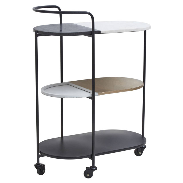Premier Housewares Corra 3 Tier Marble Trolley