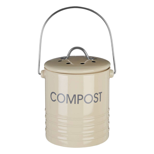 Premier Housewares Cream Compost Bin With Handle