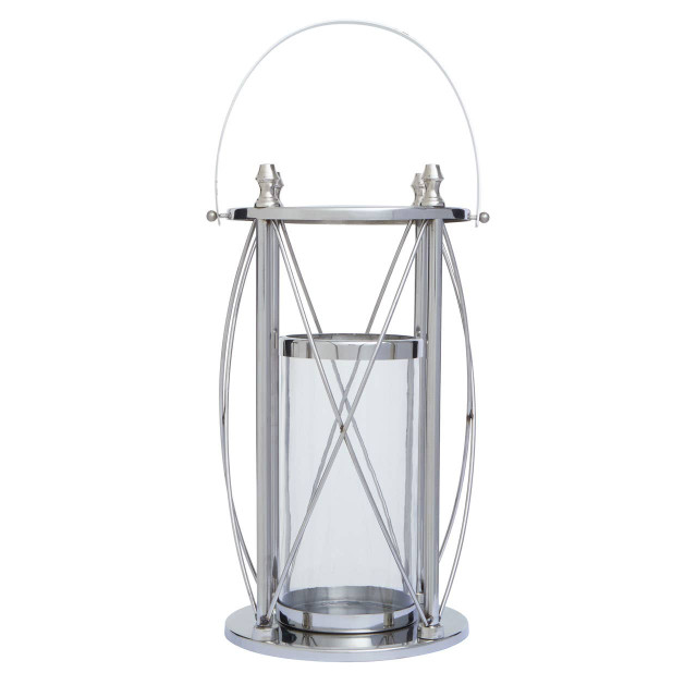 Premier Housewares Cruzar Large Silver Lantern