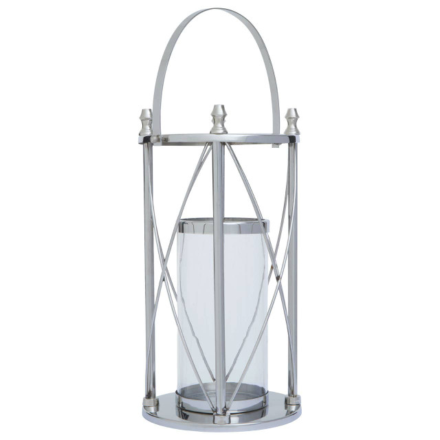 Premier Housewares Cruzar Large Silver Lantern