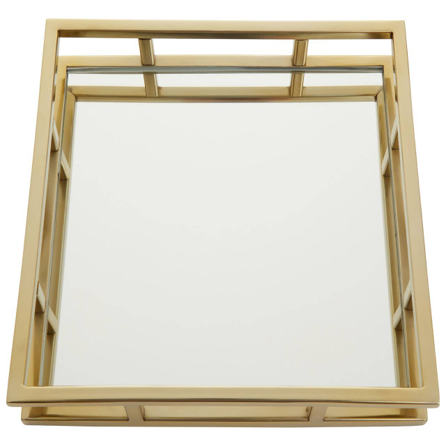 Premier Housewares Cruzar Square Gold Finish Tray