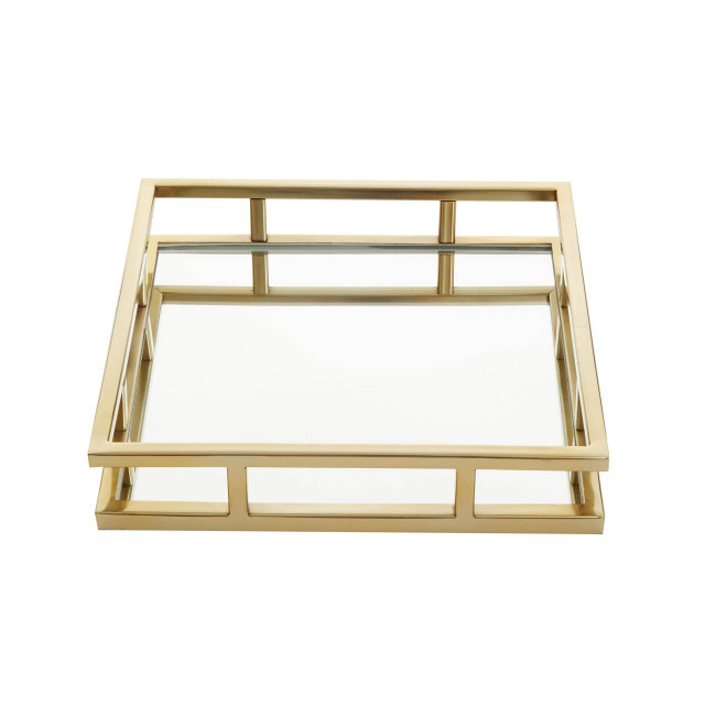premier housewares Cruzar Square Gold Finish Tray