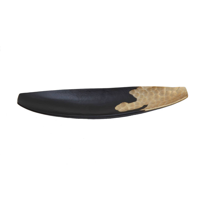 Premier Housewares Daito Black And Gold Boat Dish