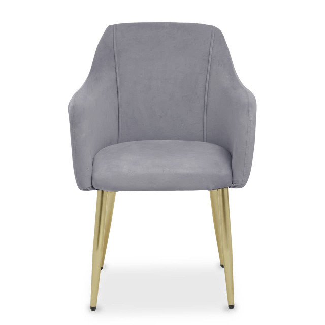 Premier Housewares Darcy Grey Velvet Dining Chair