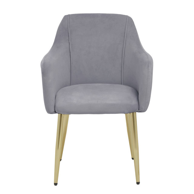 Premier Housewares Darcy Grey Velvet Dining Chair