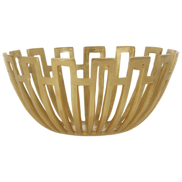 Premier Housewares Delphi Large Gold Finish Bowl