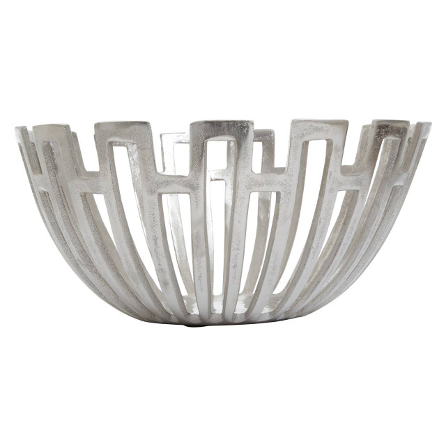 Premier Housewares Delphi Large Silver Finish Bowl