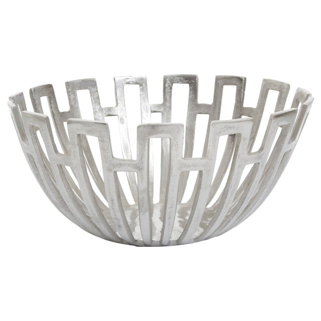 Premier Housewares Delphi Large Silver Finish Bowl