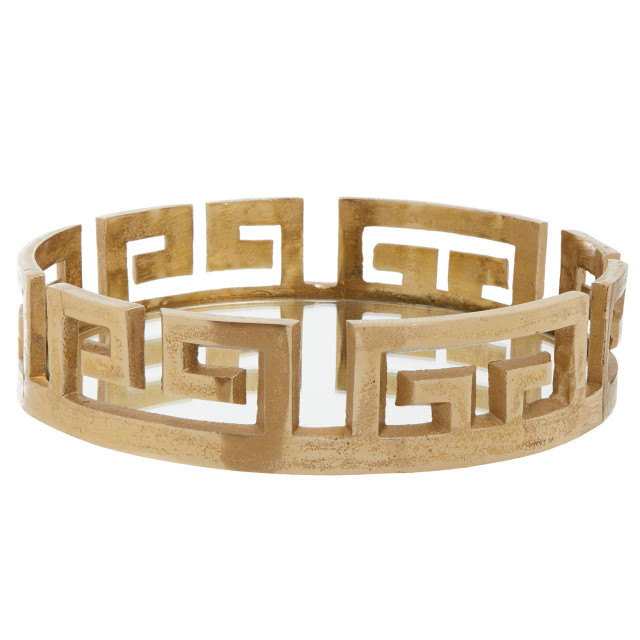 Premier Housewares Delphi Round Gold Finish Tray