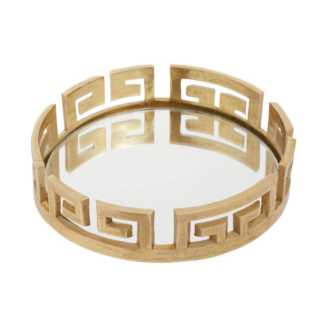 Premier Housewares Delphi Round Gold Finish Tray