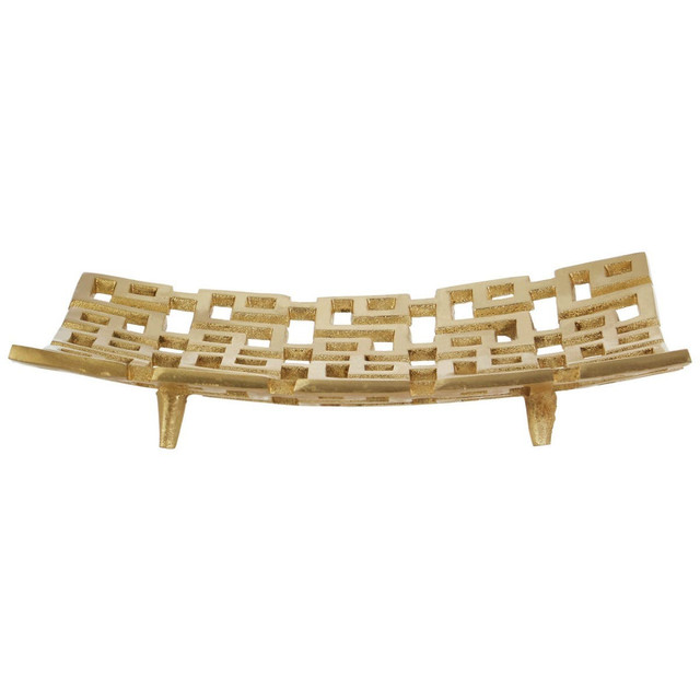Premier Housewares Delphi Small Gold Finish Plate
