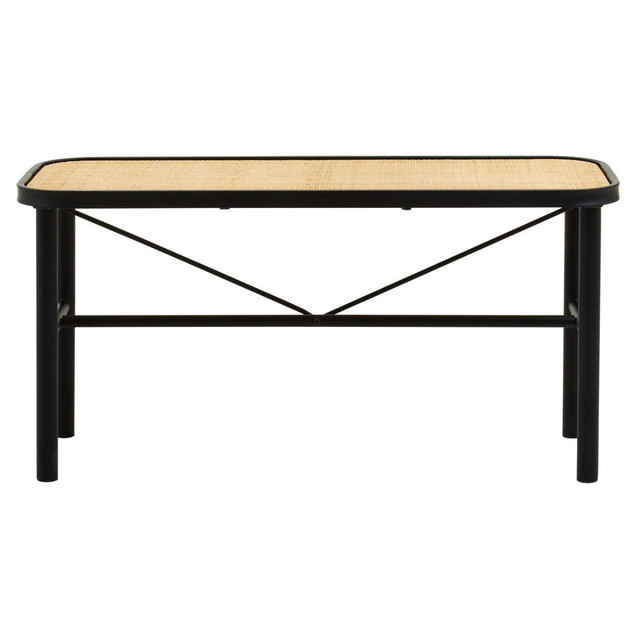 Premier Housewares Depok Metal And Rattan Bench