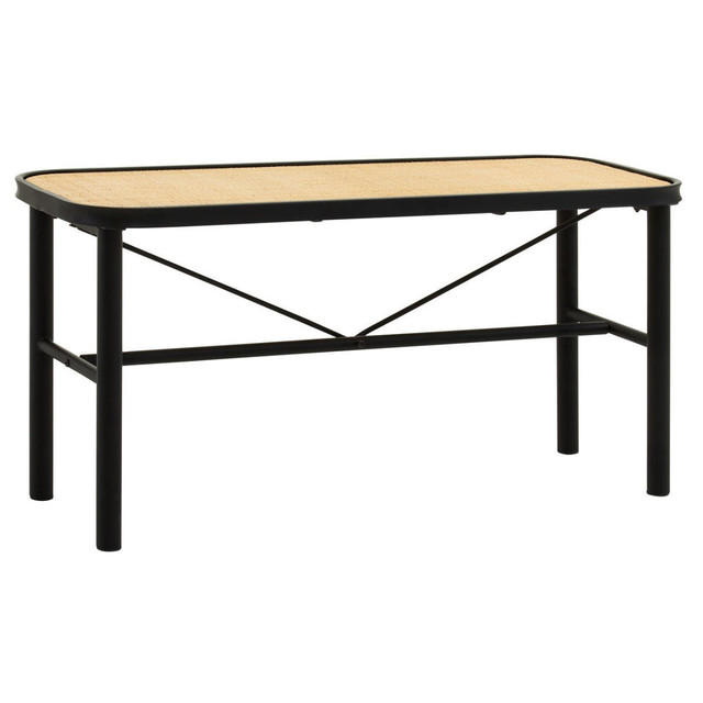 Premier Housewares Depok Metal And Rattan Bench