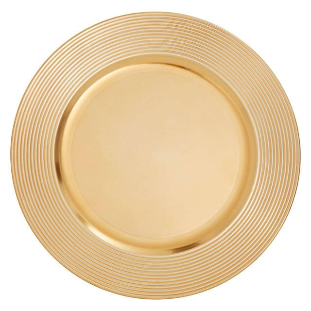 Premier Housewares Dia Gold Ribbed Charger Plate