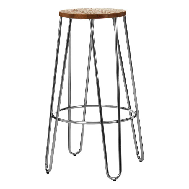 Premier Housewares District Chrome Hairpin Stool